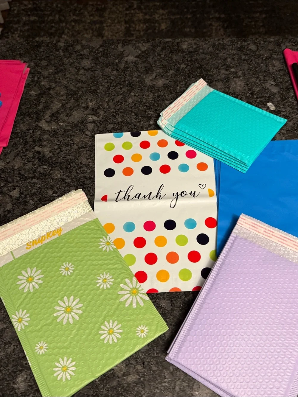 Bundle of 45 Poly Mailer & Bubble Pouch Shipping Supplies Assorted Size & Design